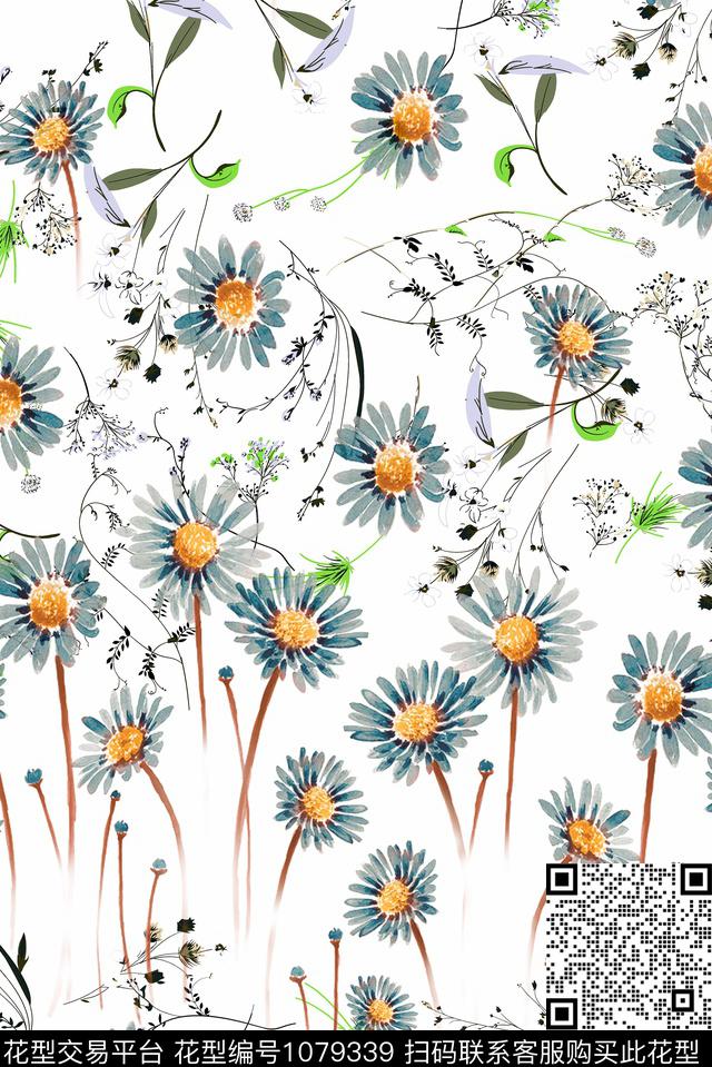 春夏华亿平台向阳花数码印花华亿平台下载（图片编号: 1079339） - 瓦栏（Walan）