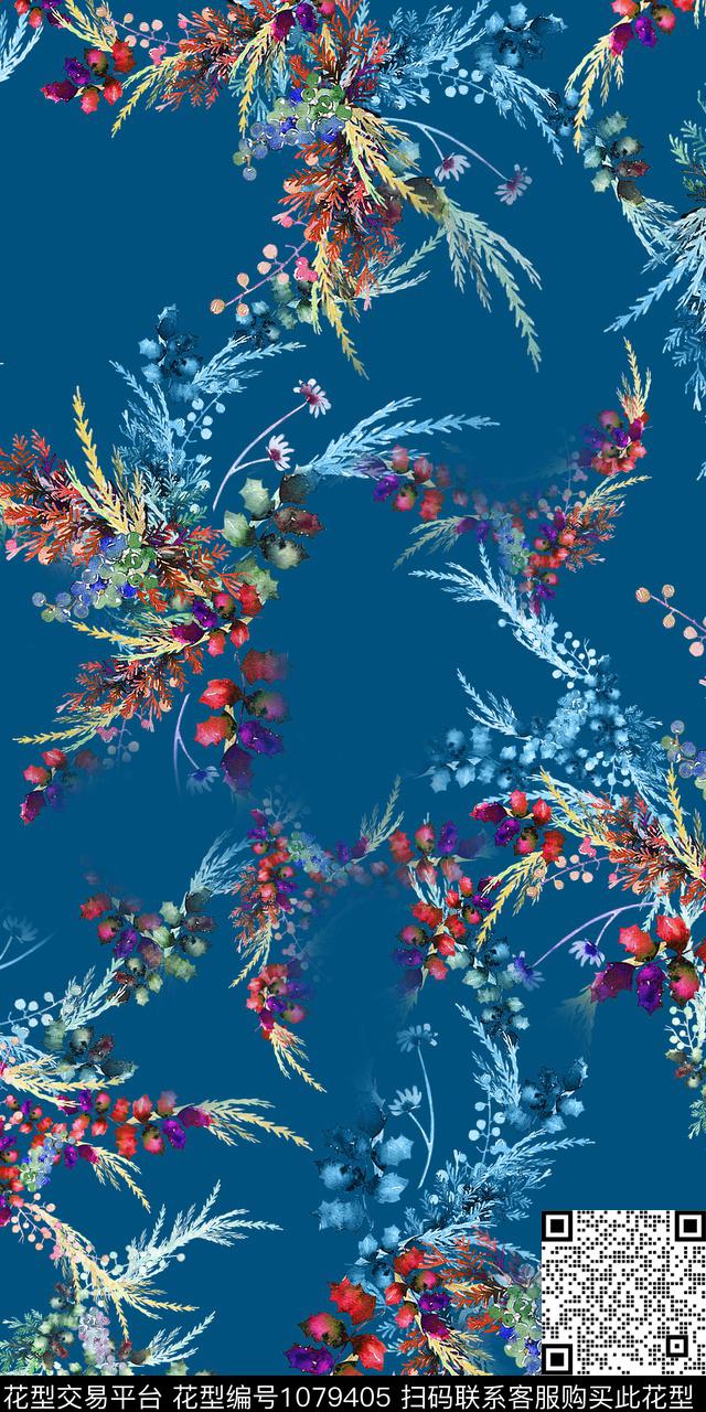 小碎花硕果时尚小花数码印花华亿平台下载（图片编号: 1079405） - 瓦栏（Walan）