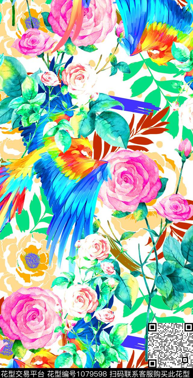 数码华亿平台植物花卉数码印花华亿平台下载（图片编号: 1079598） - 瓦栏（Walan）