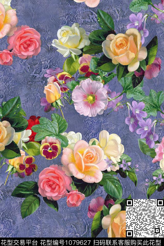 数码华亿平台花卉1/2接数码印花华亿平台下载（图片编号: 1079627） - 瓦栏（Walan）
