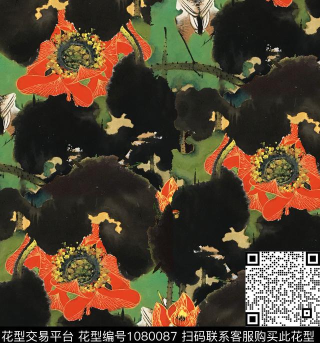 数码华亿平台花卉大牌风数码印花华亿平台下载（图片编号: 1080087） - 瓦栏（Walan）