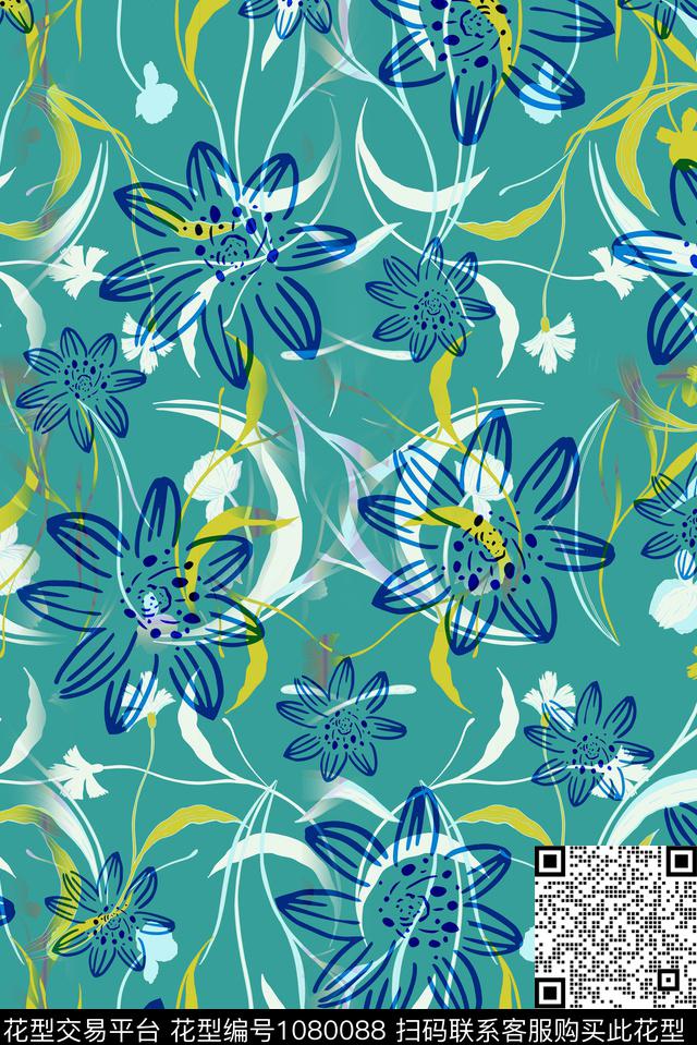 数码华亿平台小碎花花卉数码印花华亿平台下载（图片编号: 1080088） - 瓦栏（Walan）