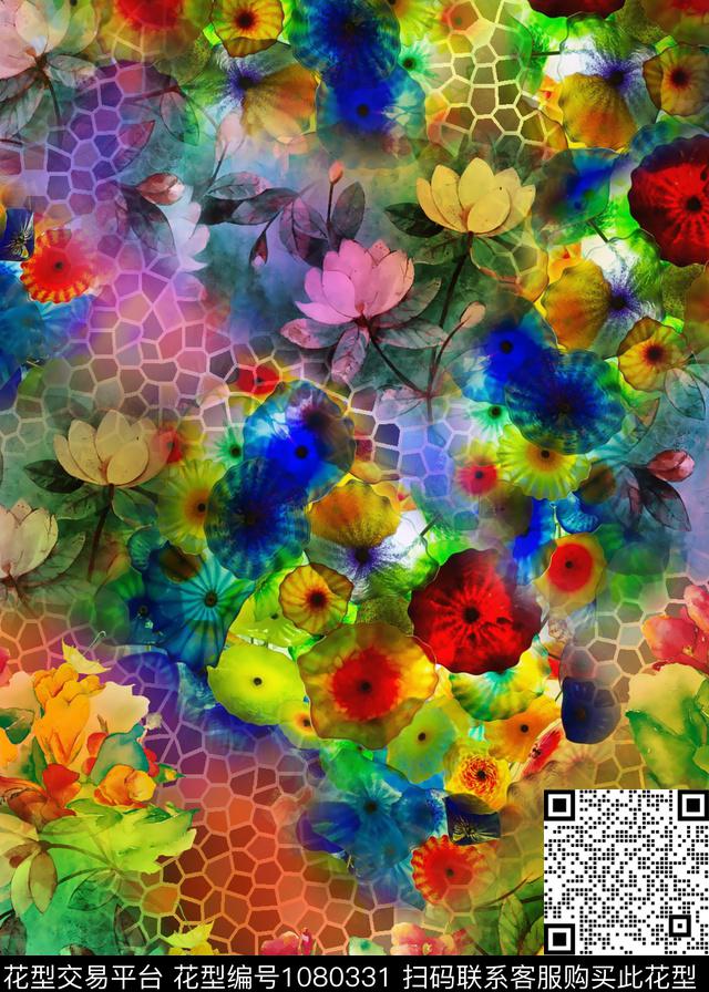 数码华亿平台花卉女装数码印花华亿平台下载（图片编号: 1080331） - 瓦栏（Walan）