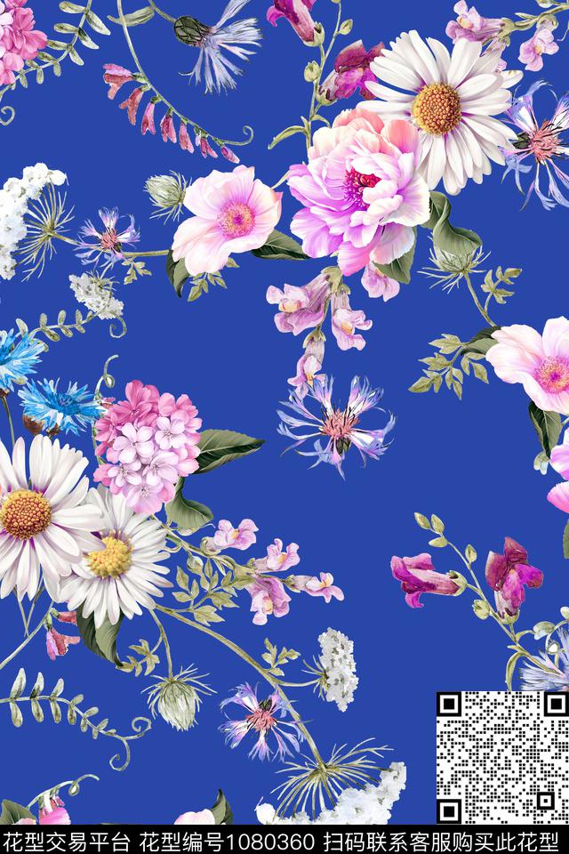 数码华亿平台花卉彩地花卉数码印花华亿平台下载（图片编号: 1080360） - 瓦栏（Walan）