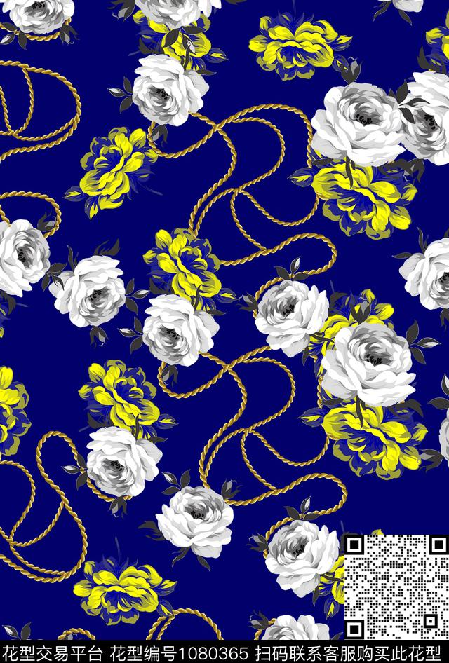 数码华亿平台玫瑰花复古数码印花华亿平台下载（图片编号: 1080365） - 瓦栏（Walan）