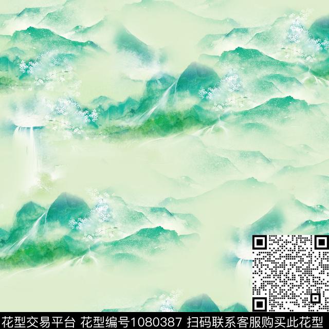 水彩花卉花卉女装数码印花华亿平台下载（图片编号: 1080387） - 瓦栏（Walan）