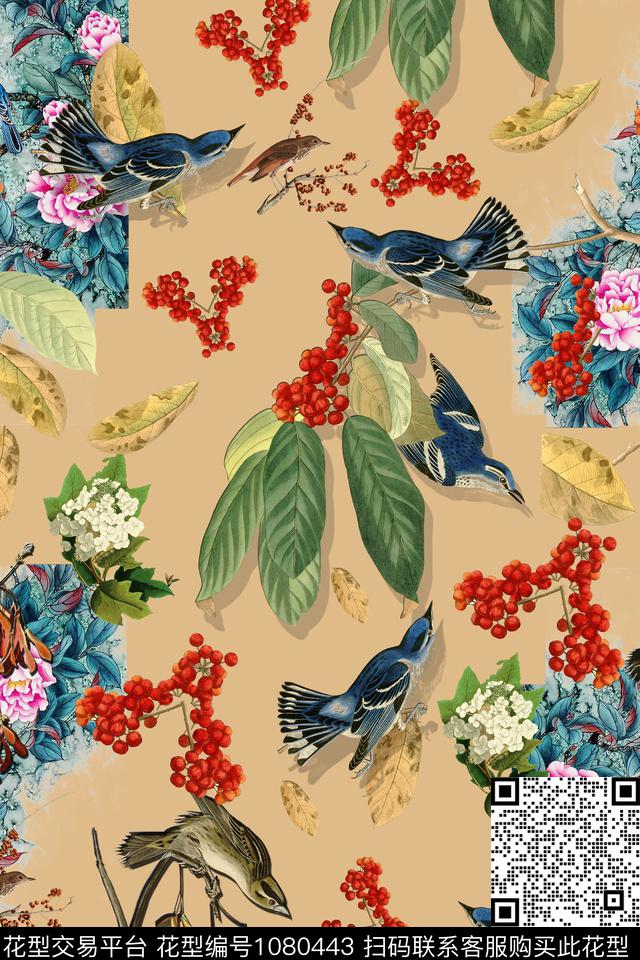 动物花卉鸟/昆虫水果数码印花华亿平台下载（图片编号: 1080443） - 瓦栏（Walan）