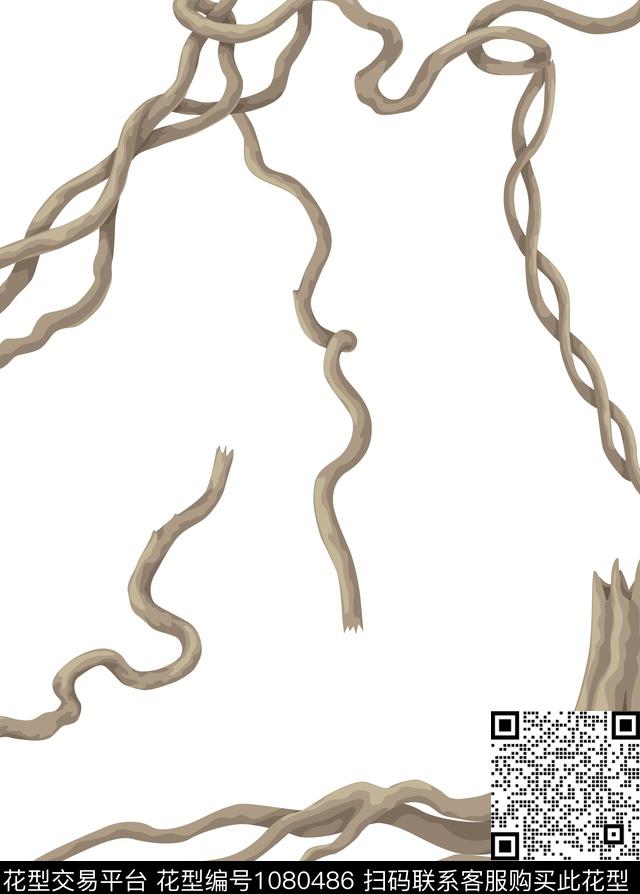 胸前独幅创意简约数码印花华亿平台下载（图片编号: 1080486） - 瓦栏（Walan）