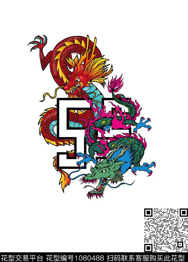 中国风创意龙数码印花华亿平台下载（图片编号: 1080488） - 瓦栏（Walan）