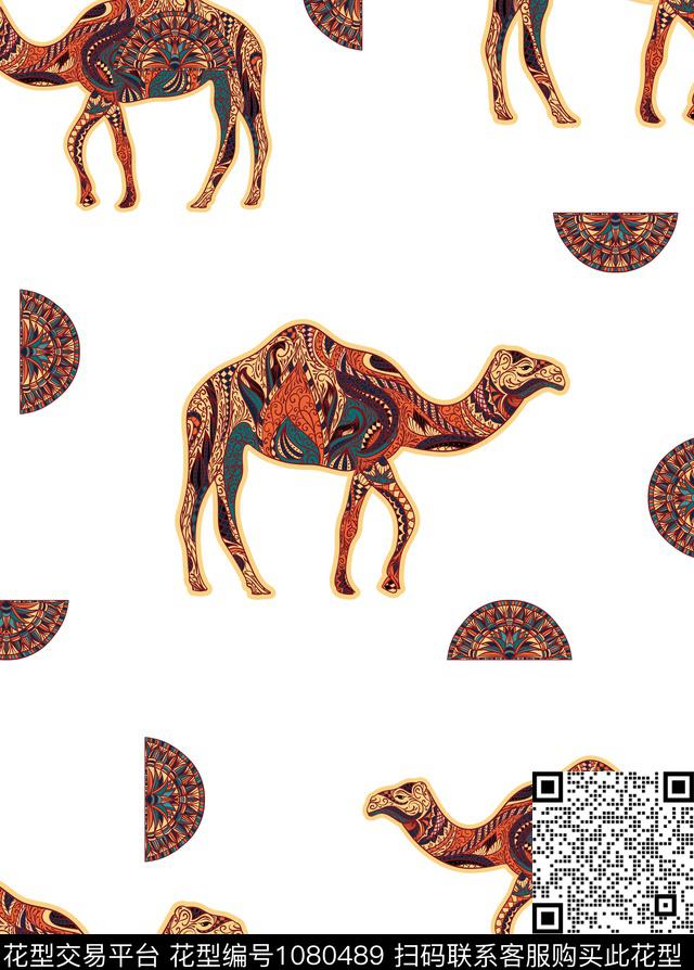 创意骆驼胸前独幅数码印花华亿平台下载（图片编号: 1080489） - 瓦栏（Walan）