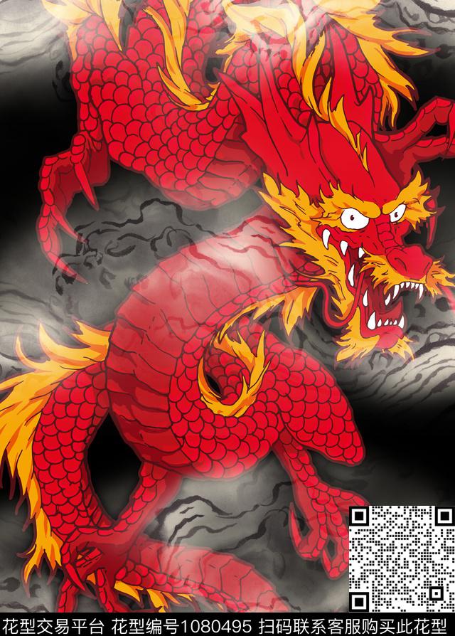 中国风创意龙数码印花华亿平台下载（图片编号: 1080495） - 瓦栏（Walan）