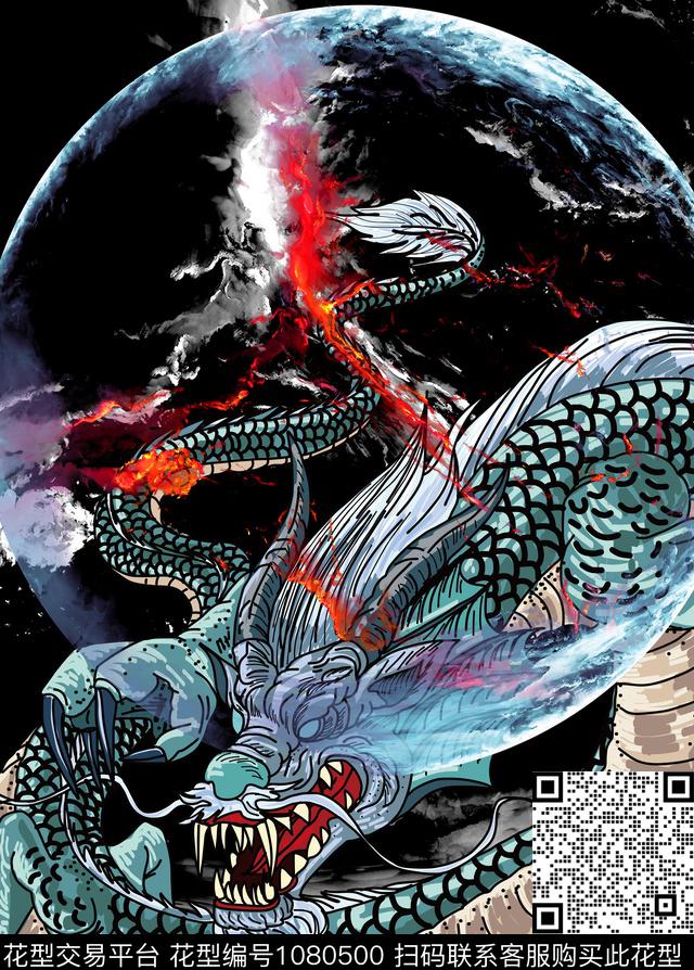 中国风创意龙数码印花华亿平台下载（图片编号: 1080500） - 瓦栏（Walan）