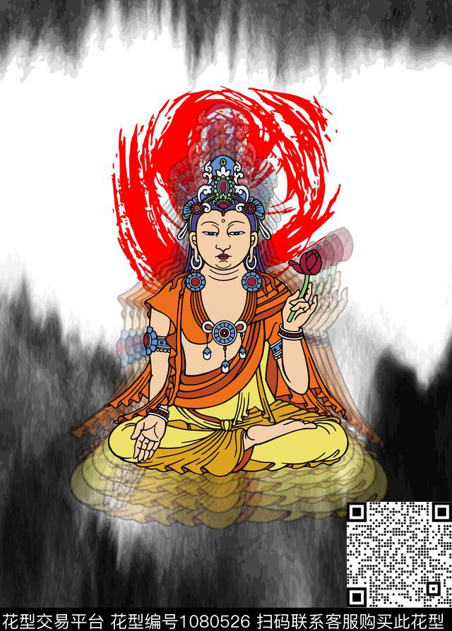 中国风创意宗教数码印花华亿平台下载（图片编号: 1080526） - 瓦栏（Walan）