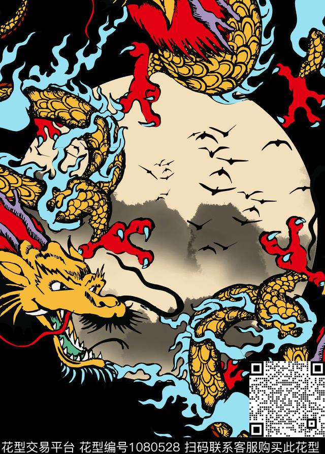 中国风创意龙数码印花华亿平台下载（图片编号: 1080528） - 瓦栏（Walan）