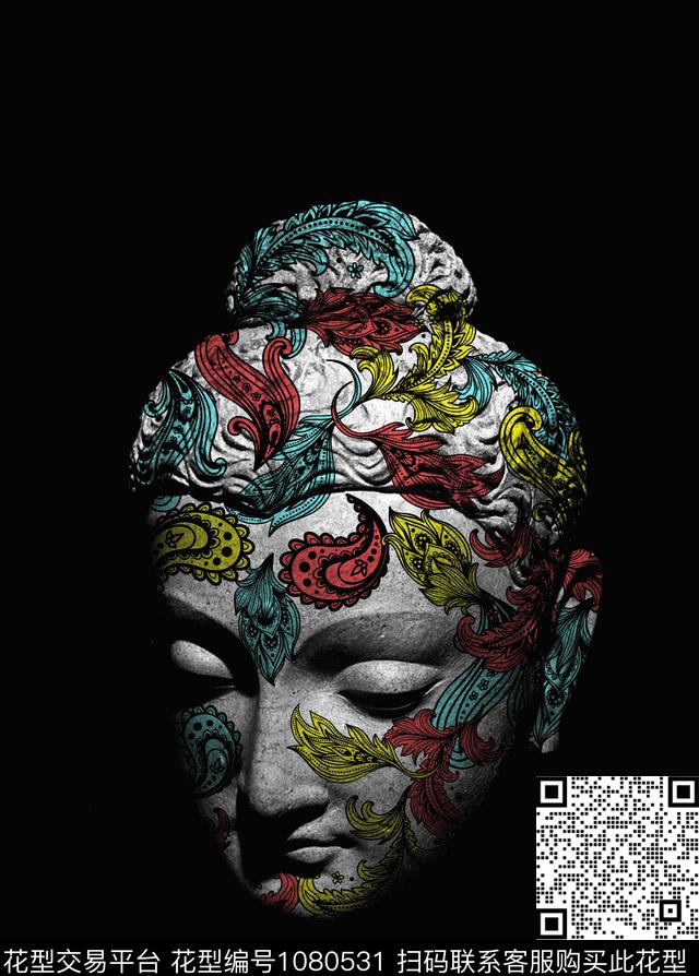 中国风创意宗教数码印花华亿平台下载（图片编号: 1080531） - 瓦栏（Walan）