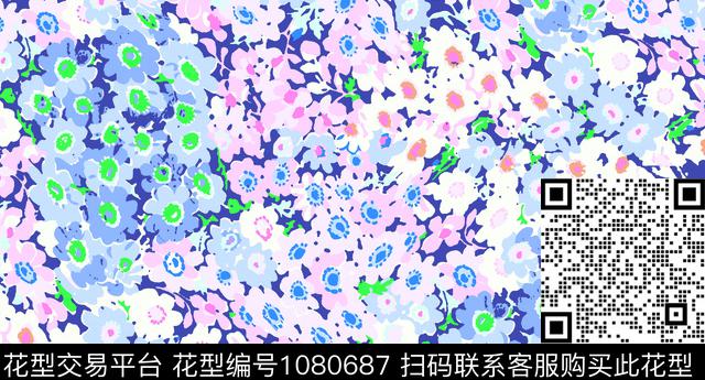 数码华亿平台花卉手绘花卉数码印花华亿平台下载（图片编号: 1080687） - 瓦栏（Walan）