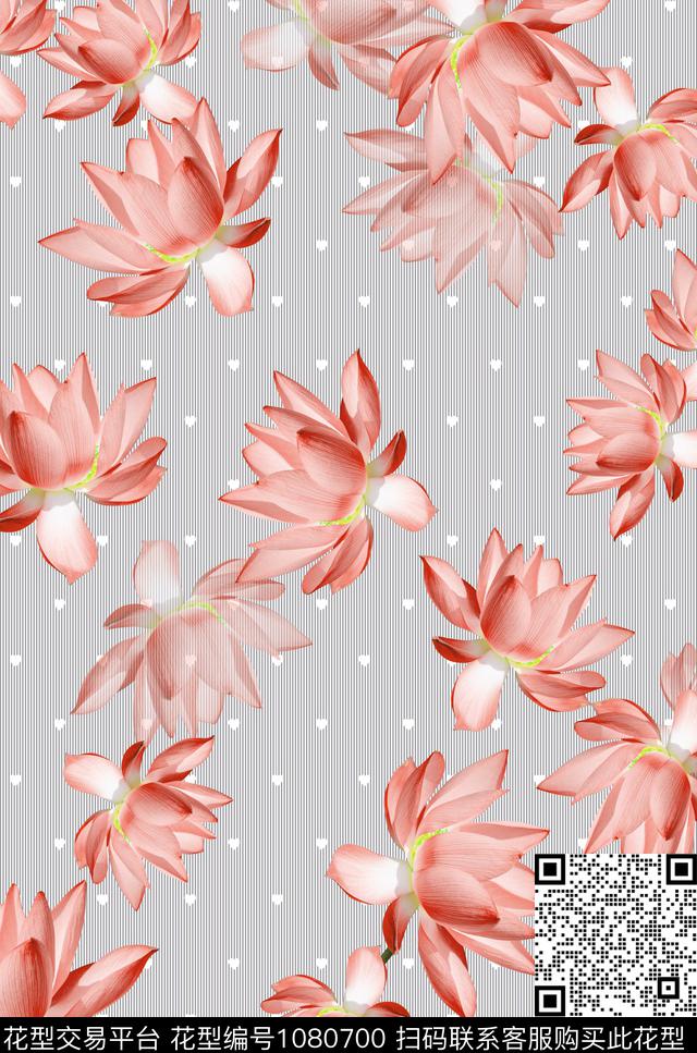 数码华亿平台花卉荷花数码印花华亿平台下载（图片编号: 1080700） - 瓦栏（Walan）