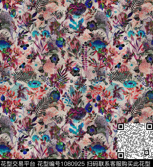 数码华亿平台小碎花花卉数码印花华亿平台下载（图片编号: 1080925） - 瓦栏（Walan）