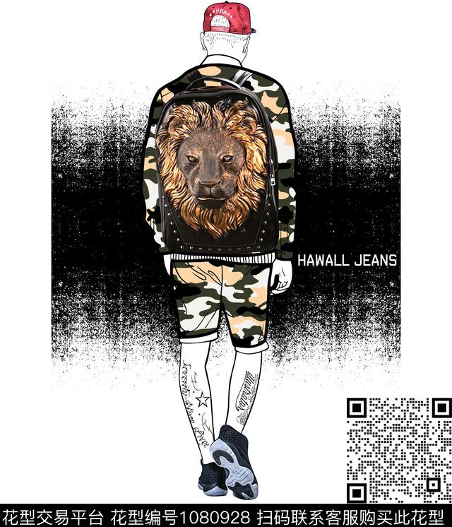 人物抽象潮牌数码印花华亿平台下载（图片编号: 1080928） - 瓦栏（Walan）