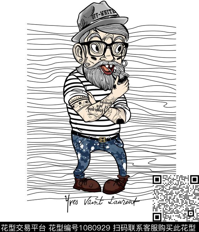 潮牌人物卡通数码印花华亿平台下载（图片编号: 1080929） - 瓦栏（Walan）
