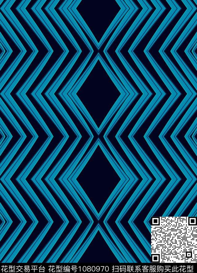 条纹趣味抽象数码印花华亿平台下载（图片编号: 1080970） - 瓦栏（Walan）