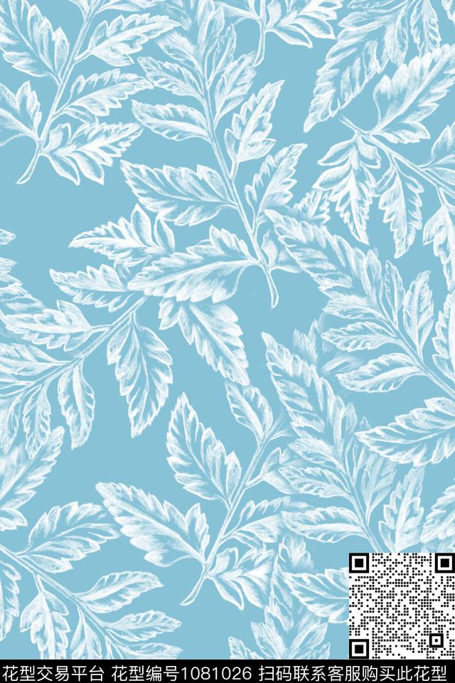 花卉清爽底花卉简约传统印花华亿平台下载（图片编号: 1081026） - 瓦栏（Walan）