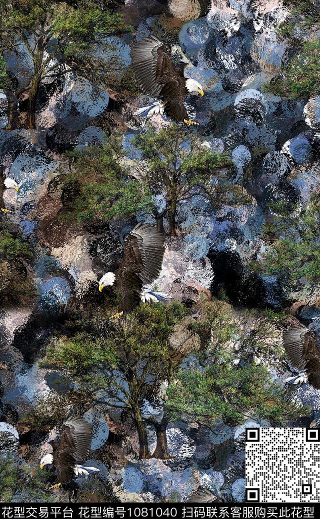 老鹰男装树林数码印花华亿平台下载（图片编号: 1081040） - 瓦栏（Walan）