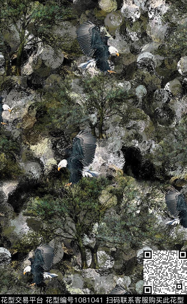 老鹰男装树林数码印花华亿平台下载（图片编号: 1081041） - 瓦栏（Walan）