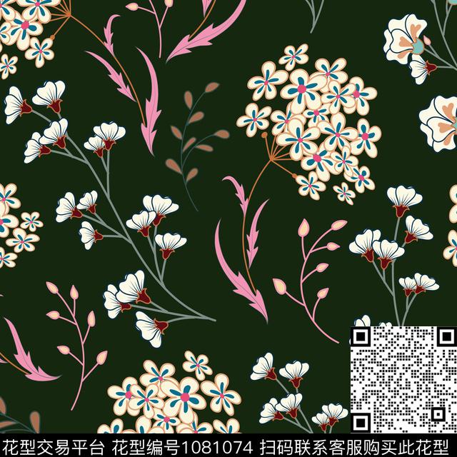 数码华亿平台小碎花花卉传统印花华亿平台下载（图片编号: 1081074） - 瓦栏（Walan）