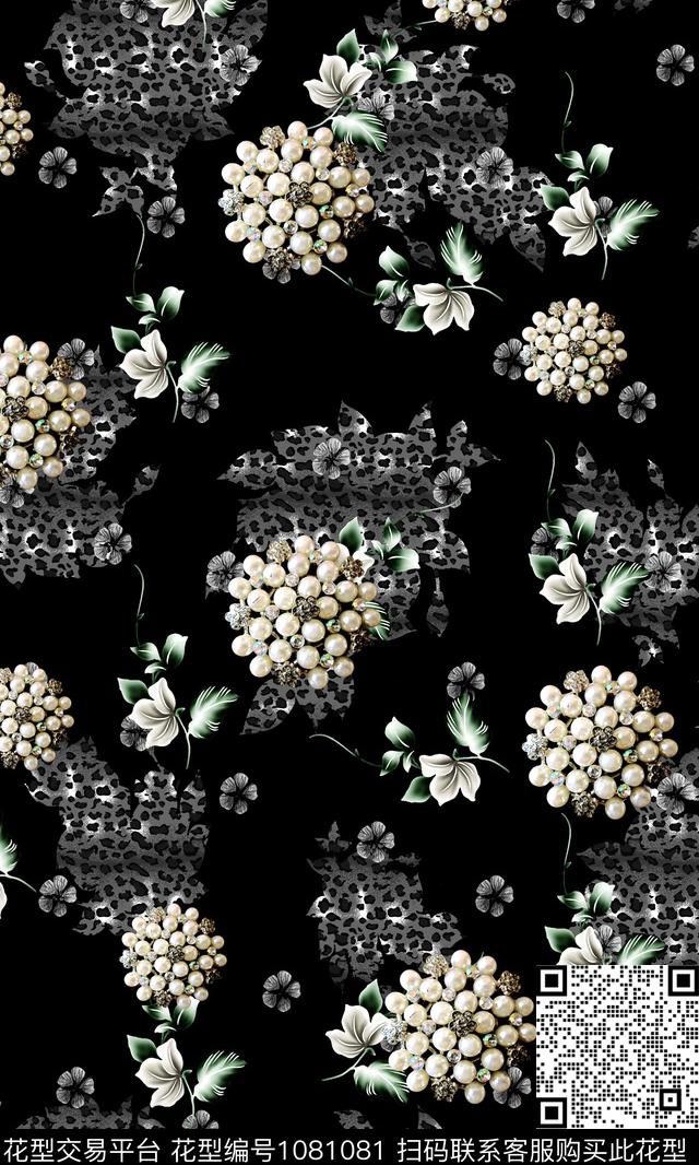 豹纹女装珠宝宝石数码印花华亿平台下载（图片编号: 1081081） - 瓦栏（Walan）