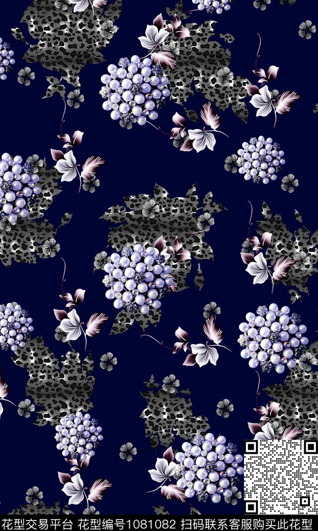 豹纹女装珠宝宝石数码印花华亿平台下载（图片编号: 1081082） - 瓦栏（Walan）