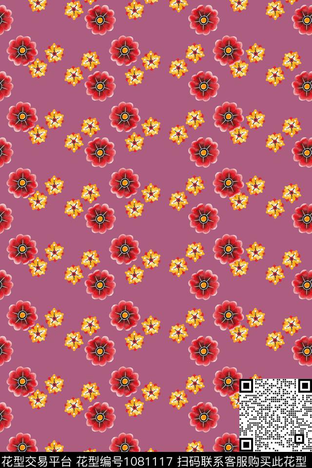 数码华亿平台小碎花花卉数码印花华亿平台下载（图片编号: 1081117） - 瓦栏（Walan）