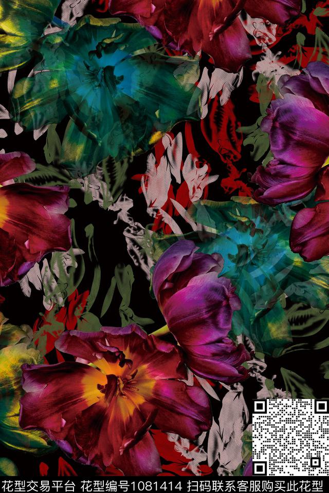 数码华亿平台民族风抽象数码印花华亿平台下载（图片编号: 1081414） - 瓦栏（Walan）