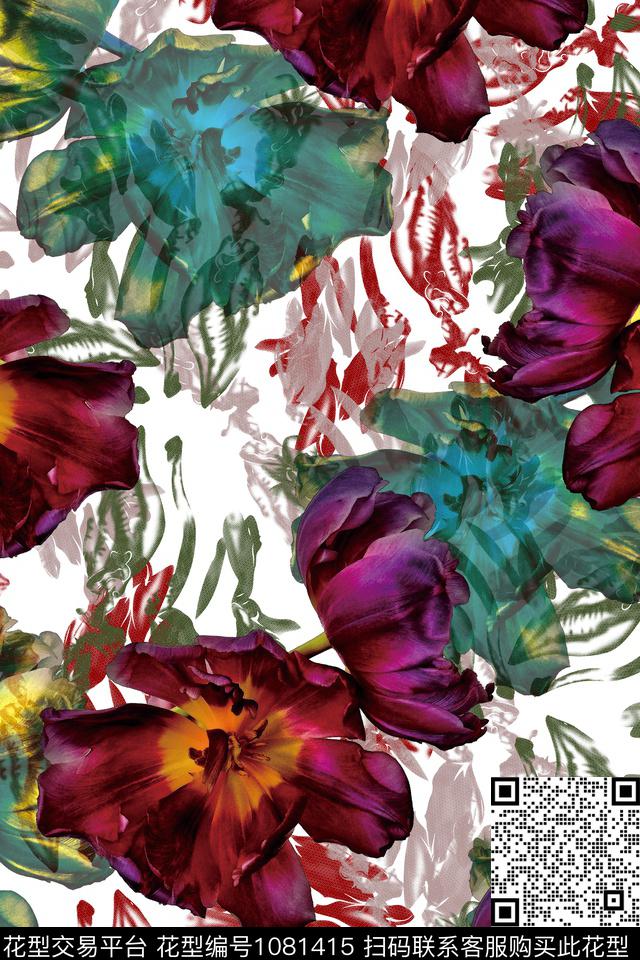 数码华亿平台民族风抽象数码印花华亿平台下载（图片编号: 1081415） - 瓦栏（Walan）