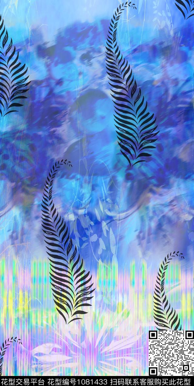 数码华亿平台抽象定位花数码印花华亿平台下载（图片编号: 1081433） - 瓦栏（Walan）