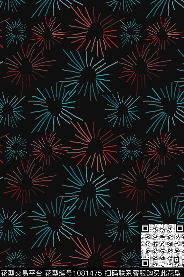 民族风风格化花卉签字笔印花传统印花华亿平台下载（图片编号: 1081475） - 瓦栏（Walan）