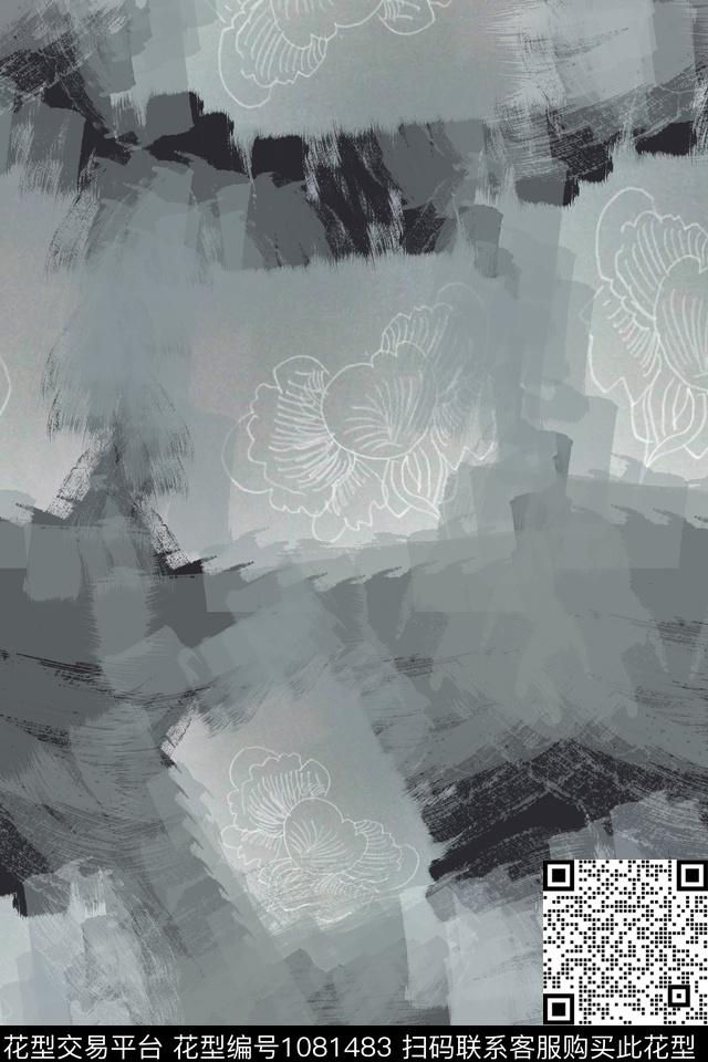 迷彩图案手绘线条笔触抽象数码印花华亿平台下载（图片编号: 1081483） - 瓦栏（Walan）