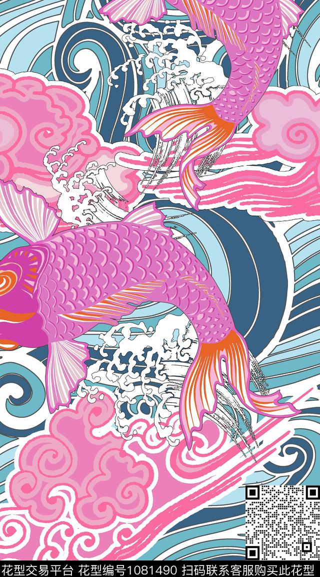 数码华亿平台动物海浪数码印花华亿平台下载（图片编号: 1081490） - 瓦栏（Walan）