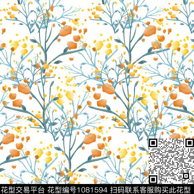 数码华亿平台水彩花卉女装数码印花华亿平台下载（图片编号: 1081594） - 瓦栏（Walan）