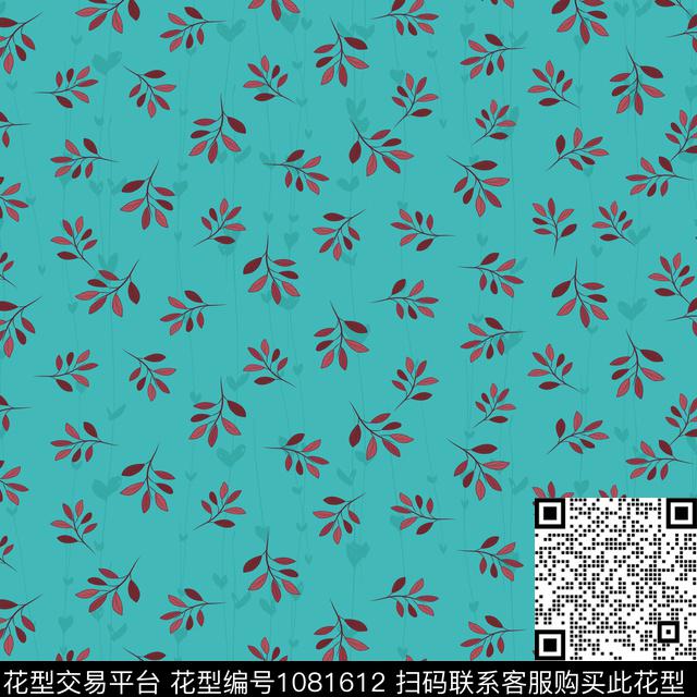 花卉女装绿植树叶数码印花华亿平台下载（图片编号: 1081612） - 瓦栏（Walan）