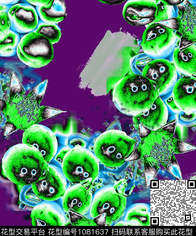 抽象颜色水果数码印花华亿平台下载（图片编号: 1081637） - 瓦栏（Walan）