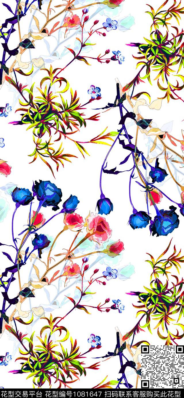 数码华亿平台植物花卉数码印花华亿平台下载（图片编号: 1081647） - 瓦栏（Walan）