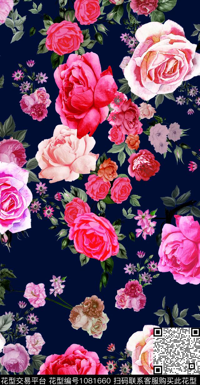 佩斯利抽象花卉手绘花卉数码印花华亿平台下载（图片编号: 1081660） - 瓦栏（Walan）