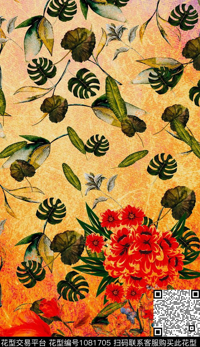大花肌理定位花数码印花华亿平台下载（图片编号: 1081705） - 瓦栏（Walan）