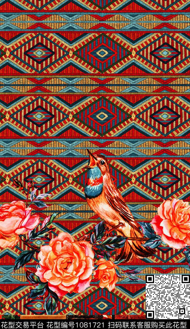 定位花花卉复古数码印花华亿平台下载（图片编号: 1081721） - 瓦栏（Walan）