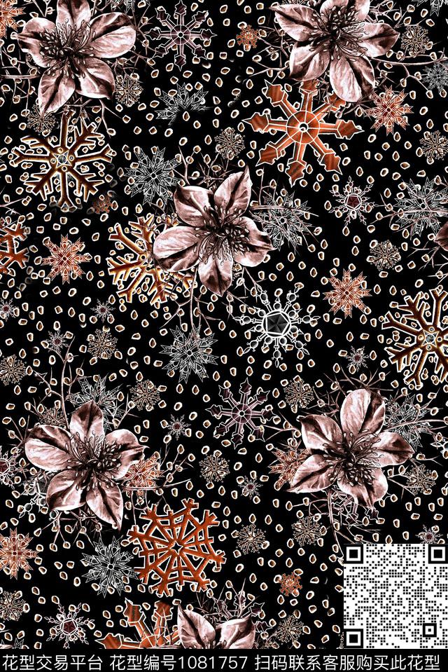 数码华亿平台民族风花卉数码印花华亿平台下载（图片编号: 1081757） - 瓦栏（Walan）