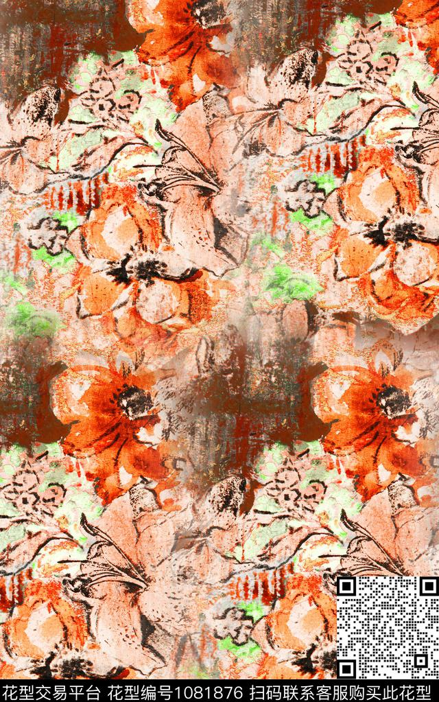 数码华亿平台肌理花卉数码印花华亿平台下载（图片编号: 1081876） - 瓦栏（Walan）