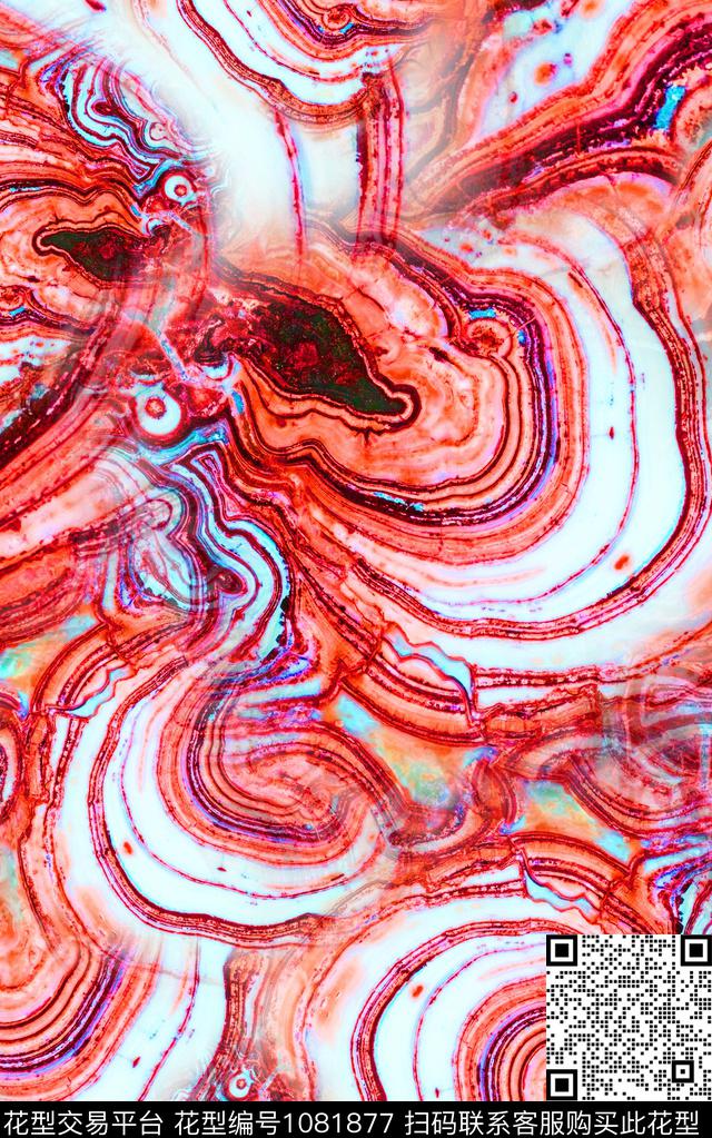 肌理抽象笔触数码印花华亿平台下载（图片编号: 1081877） - 瓦栏（Walan）