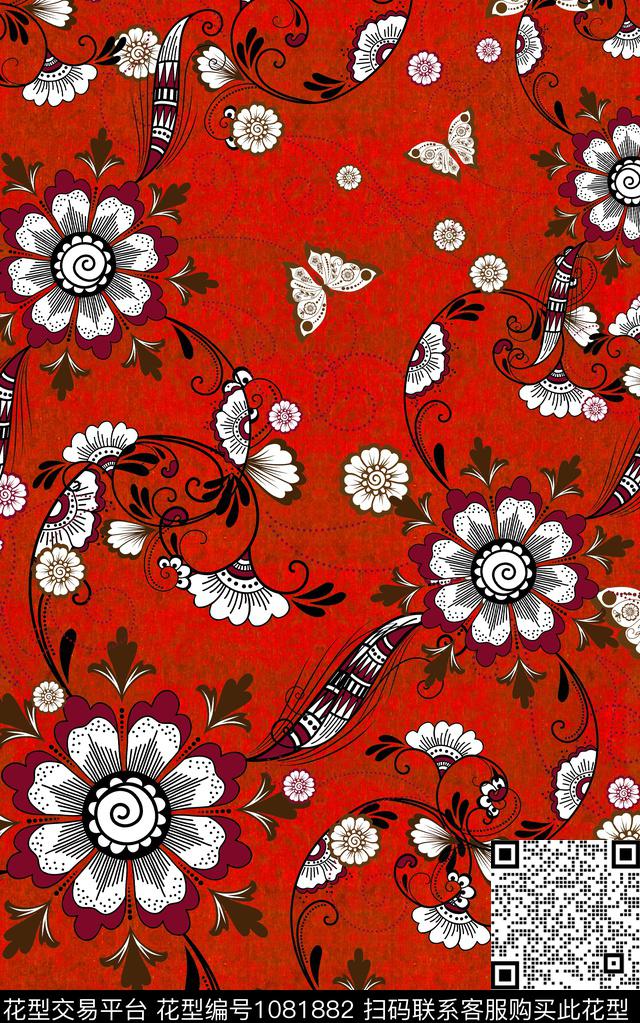 民族风肌理笔触数码印花华亿平台下载（图片编号: 1081882） - 瓦栏（Walan）