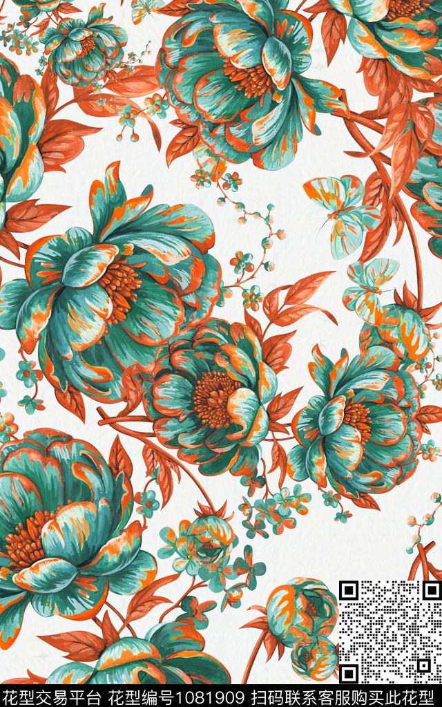 小碎花水彩花卉花卉数码印花华亿平台下载（图片编号: 1081909） - 瓦栏（Walan）